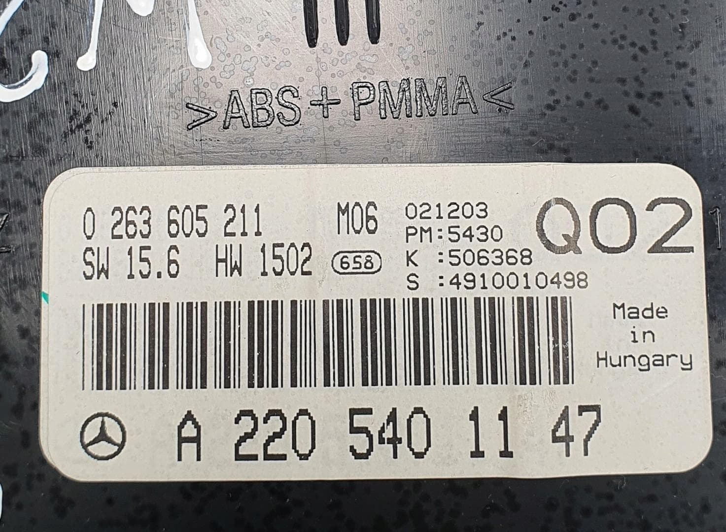 Mercedes-Benz S-Klasse W220 A0263605211 Screen Kombiinstrument Tacho - Thumbnail 5